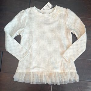 NWT Epic Threads ivory and gold dot sweatshirt